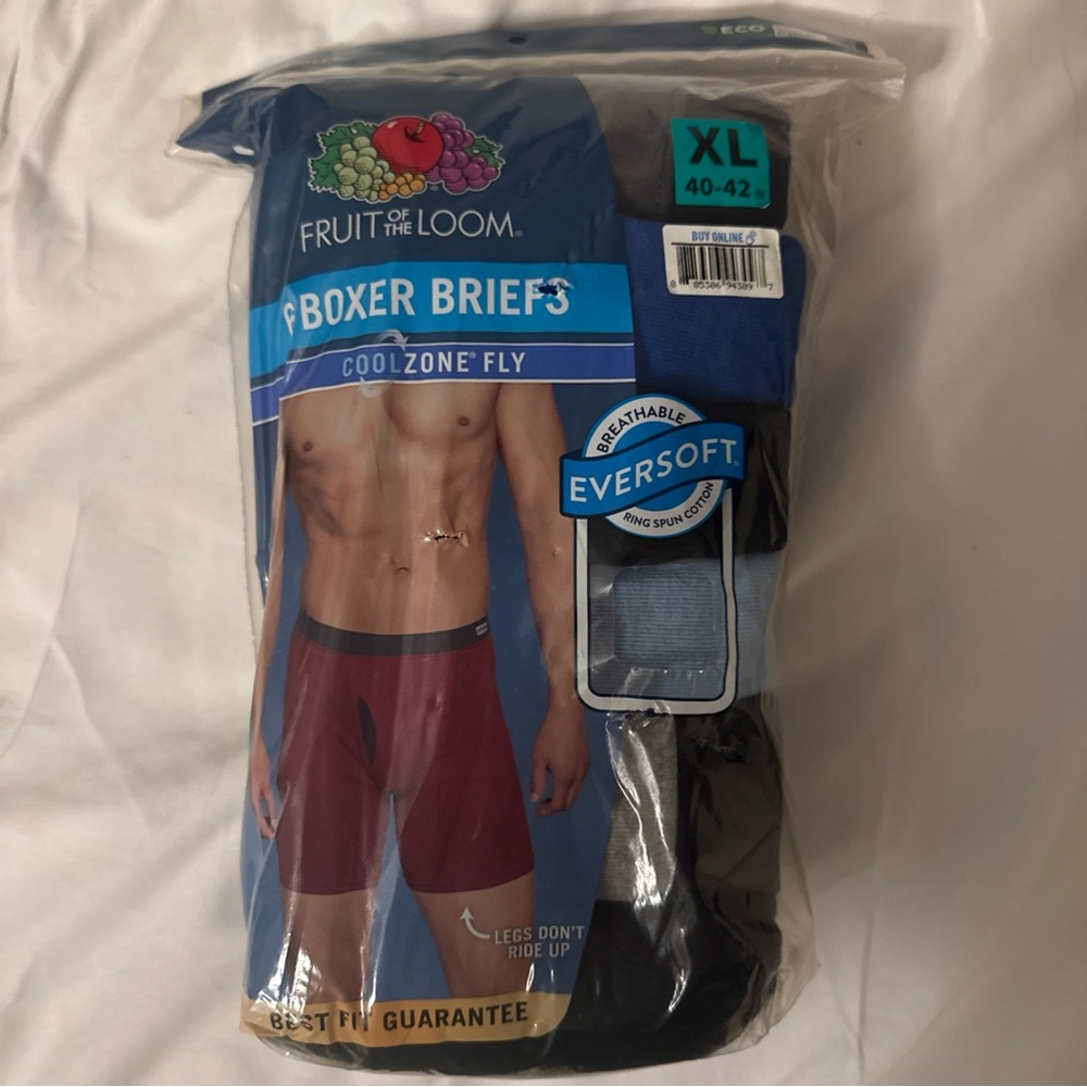 Fruit of the Loom Men's Boxer Briefs - Red, Blue, and Black